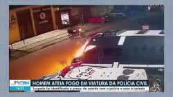 homem-e-preso-apos-atear-fogo-em-viatura-da-policia-em-porto-velho