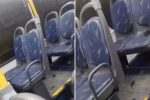 passageiros-entram-em-panico-apos-onibus-ser-atacado-e-crianca-quase-ser-atingida-por-pedaco-de-piso;-video